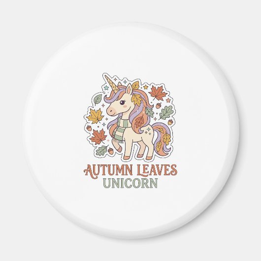 Aimant Licorne Feuilles D'automne Licorne Conception Grap (Devant)