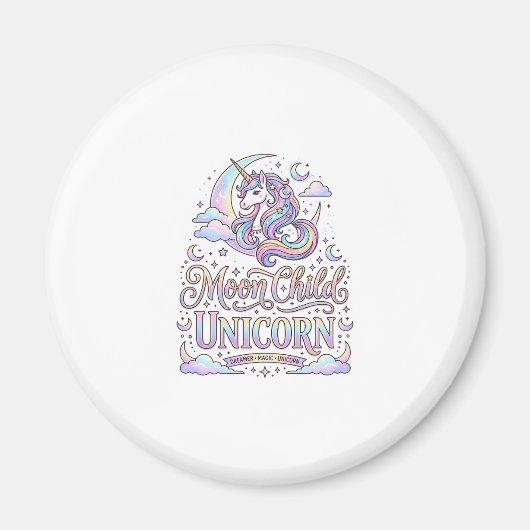Aimant Licorne Lune Enfant Licorne Conception Originale Z (Devant)