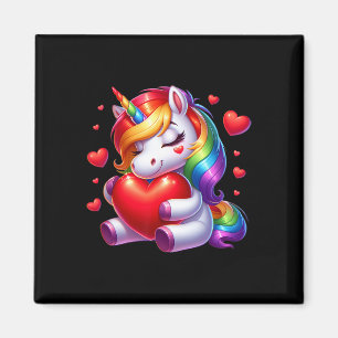 Aimant Licorne Mignonne Avec Coeur Saint Valentin Pour Fi