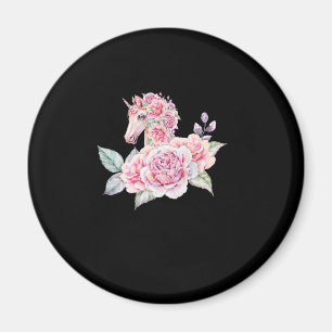 Aimant Licorne Mignonne Avec Fleurs Licorne Florale Fille