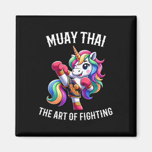 Aimant Licorne Muay Thai Mignonne - Kickboxing Et Licorne