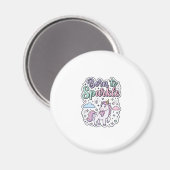 Aimant Licorne née pour briller Graphisme Merch Desig (Recto/Verso)