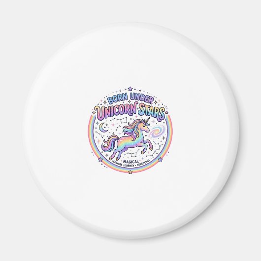 Aimant Licorne née sous les étoiles de licorne Impression (Devant)