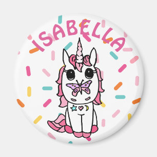 Aimant Licorne personnalisée avec papillon sur le nez