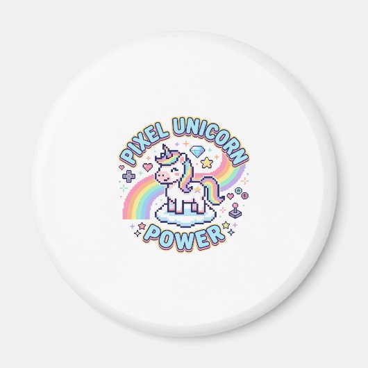 Aimant Licorne Pixel Licorne Puissance Conception Graphiq (Devant)