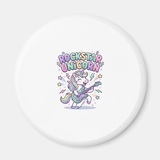 Aimant Licorne Rockstar Licorne Charmant Vêtements Graphi (Devant)
