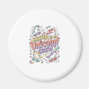 Aimant Licorne Skater Licorne Crew Capriceux Zazzle Desig