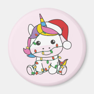 Aimant Licornes Noël Animaux Hiver Fête Licornes