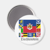 Aimant Liechtenstein et ses drapeaux de la Gemeinde (Recto/Verso)