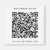 Aimant Lien de site Web QR Code Noir & Blanc Entreprise (Devant)
