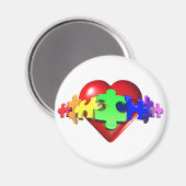 Aimant Liens de puzzle cardiaque (Recto/Verso)