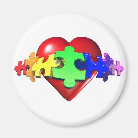 Aimant Liens de puzzle cardiaque (Devant)