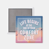 Aimant Life Begins At Inspirational Motivational Quote (Recto/Verso)