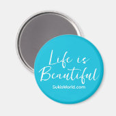 Aimant Life is Beautiful Turquoise Brand Blog Website (Recto/Verso)