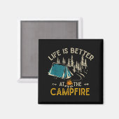 Aimant Life Is Better At The Campfire Funny Camper Camp C (Recto/Verso)