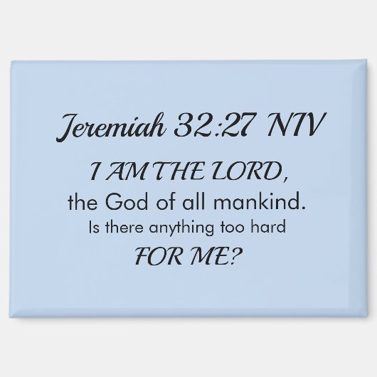 Aimant Light Blue Inspirational Bible Verse Power of God (Recto)