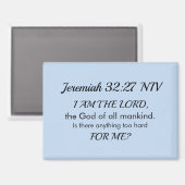 Aimant Light Blue Inspirational Bible Verse Power of God (Recto/Verso)