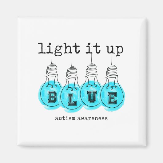 Aimant Light It Up Blue Sensibilisation sur l'autisme Pre (Devant)