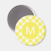 Aimant Light Yellow Classic Gingham Pattern Monogram (Recto/Verso)