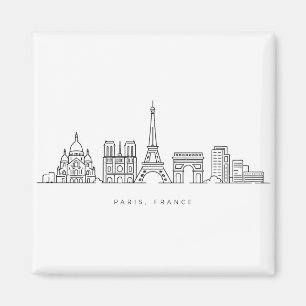 Aimant Ligne artistique minimaliste de la skyline de Pari