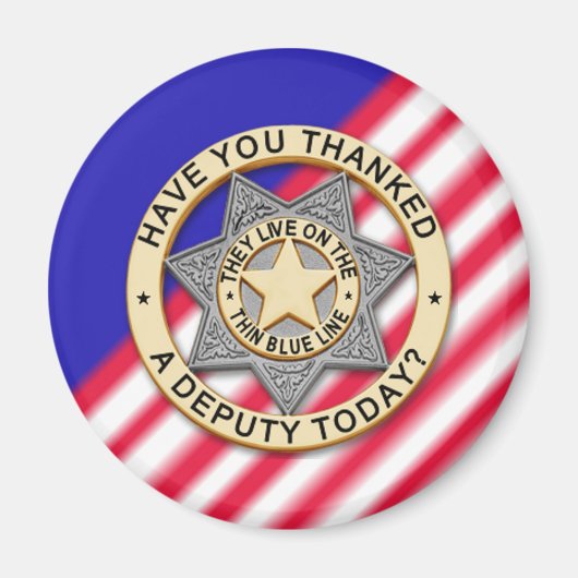 Aimant Ligne bleue mince (Devant)