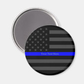 Aimant Ligne Bleue Mince Parole Personnalisé Noir Drapeau (Recto/Verso)
