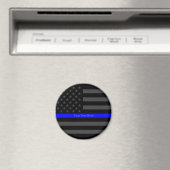 Aimant Ligne Bleue Mince Parole Personnalisé Noir Drapeau (In Situ (Lave-vaisselle))