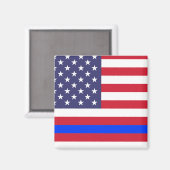 AIMANT "LIGNE BLEUE SUR DRAPEAU" (Recto/Verso)