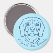 Aimant Ligne de Beagle, Élégance avec Attitude (Recto/Verso)