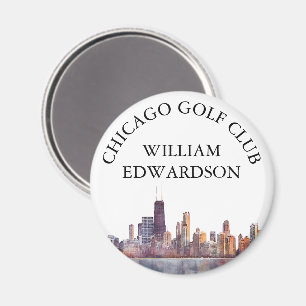 Aimant Ligne d'horizon de Chicago Nom de golf personnalis