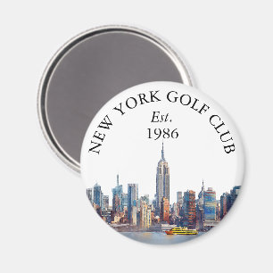 Aimant Ligne d'horizon de New York Nom de golf personnali