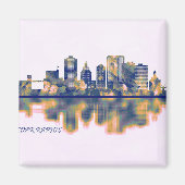 Aimant Ligne Skyline Cedar Rapids (Devant)