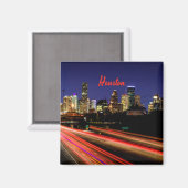 Aimant Ligne Skyline de Houston Texas City (Recto/Verso)
