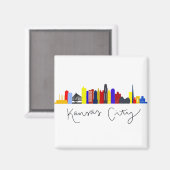 Aimant Ligne Skyline de Kansas City (Recto/Verso)