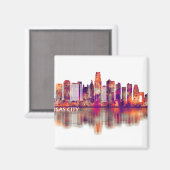 Aimant Ligne Skyline de Kansas City Missouri (Recto/Verso)