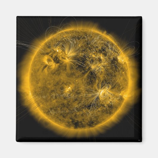 Aimant Lignes de champ magnétique sur le Soleil (Devant)