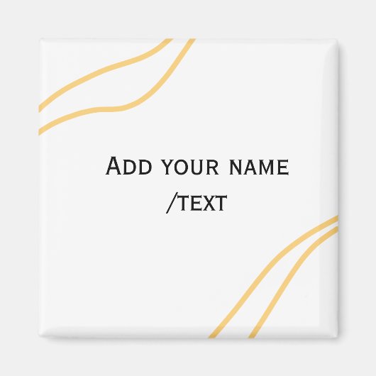 Aimant lignes de texte de nom de bordure espagnole jaune (Devant)