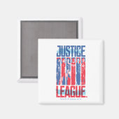 Aimant Ligue de Justice | Blue & Red Group Pop Art (Recto/Verso)