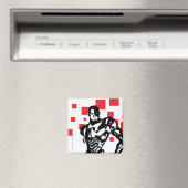 Aimant Ligue de Justice | Cyborg Digital Noir Pop Art (In Situ (Lave-vaisselle))