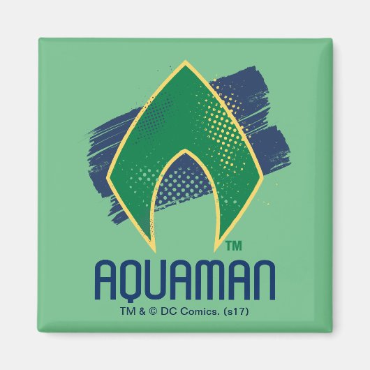 Aimant Ligue de Justice | Symbole Aquaman à demi-teintes (Devant)