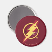 Aimant Ligue de Justice | Symbole Flash brosse et demi-to (Recto/Verso)