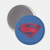 Aimant Ligue de Justice | Symbole Superman brosse et demi (Recto/Verso)