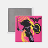 Aimant Ligue de Justice | Wonder Woman Icon Silhouette (Recto/Verso)