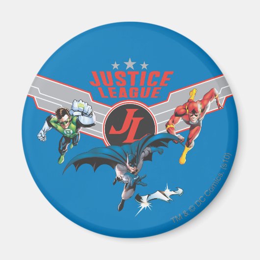 Aimant Ligue de la justice Flying Air Badge and Heroes (Devant)