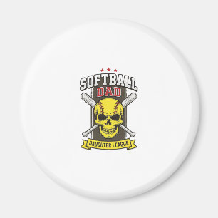 Aimant Ligue de softball père fille design vectoriel vint
