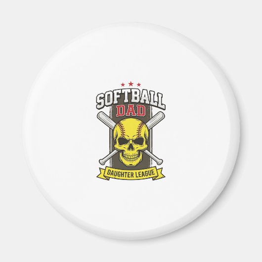 Aimant Ligue de softball père fille design vectoriel vint (Devant)