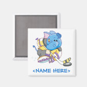 Aimant Lil Blue Elephant Hockey (Recto/Verso)