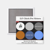 Aimant Lil' Chick Pet Sitters, Assuré & BondedPSI Acc... (Recto/Verso)