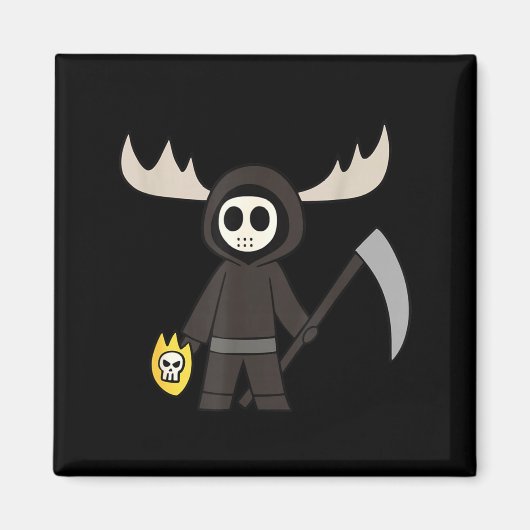Aimant Lil Doom Moose - Funny Reaper Cartoon (Devant)