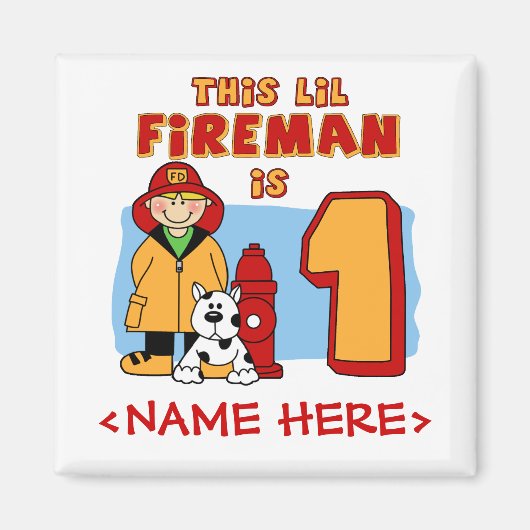 Aimant Lil Fireman 1er anniversaire (Devant)